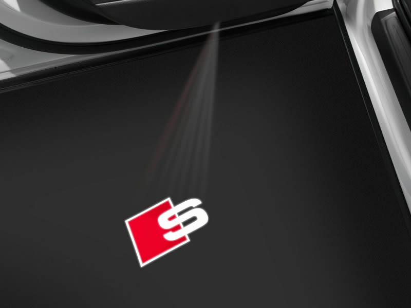 画像1:  Audi 純正 LED ドアエントリーライト セット（カーテシランプ）「S」ロゴ (1)